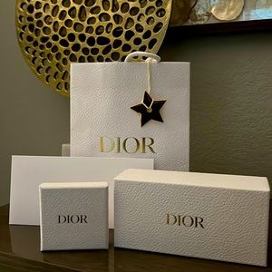 Dior shopping bag, sunglasses box and a jewelry box